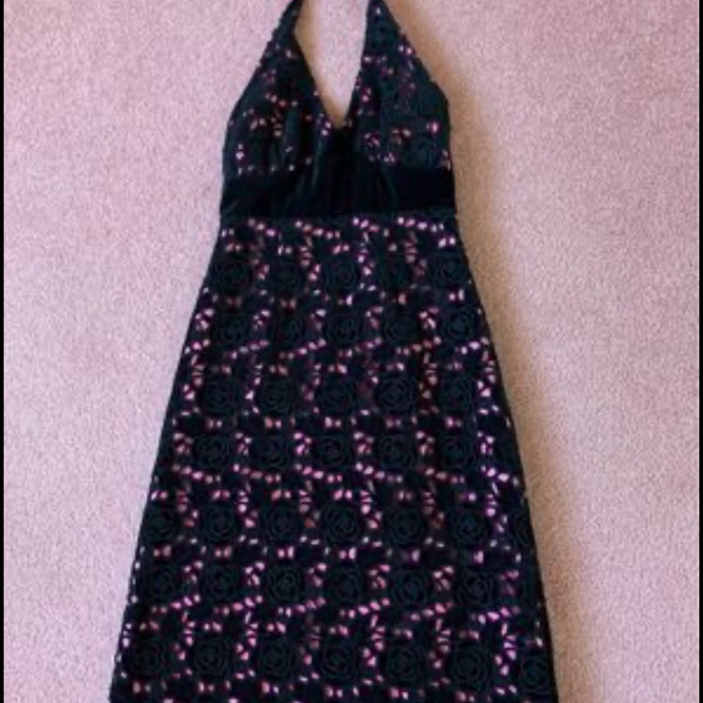 Lilly Pulitzer Halter Dress, black with fuchsia size 0…..gorgeous!  $65
